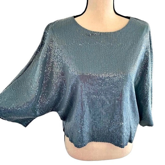 Jennifer Lopez Tops - NEW Jennifer Lopez Sequin Half Sleeve Blouse X-Small